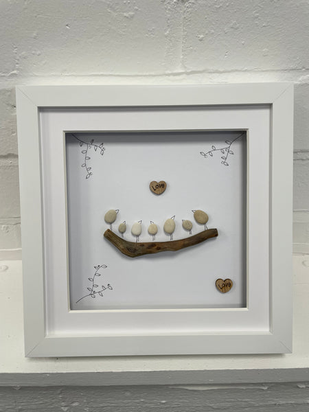 Birds on a Branch Pebble Picture