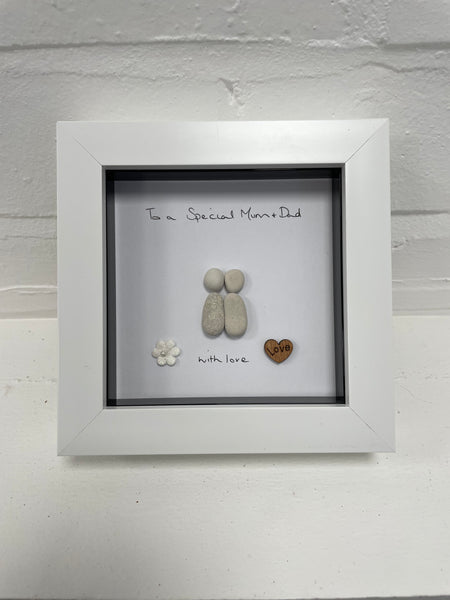 2 People Pebble Picture - Friends, Sisters, Love, Mum and Daughter, Mum and Son, Special Grandparents, Special Grandma, Special Nan