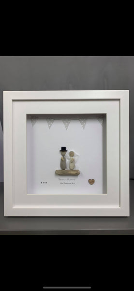 Wedding Day Pebble Picture White background