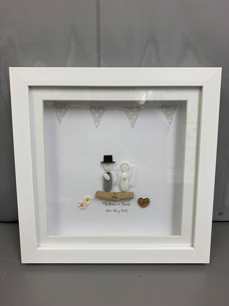 Wedding Day Pebble Picture White background
